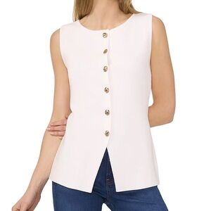 Pretty garden elegant White Sleeveless Top